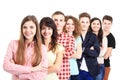 Happy Smiling Students Standing In Row Royalty Free Stock Photo