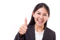 happy, smiling, successful business woman showing thumb up gesture Royalty Free Stock Photo