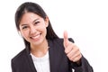 happy, smiling, successful business woman showing thumb up gesture Royalty Free Stock Photo