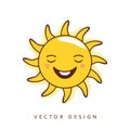 happy smiling sun vector design AI generated Royalty Free Stock Photo
