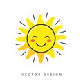 happy smiling sun vector design AI generated Royalty Free Stock Photo
