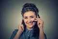 Happy smiling support phone operator in headset Royalty Free Stock Photo
