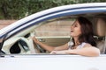 Happy Smiling Woman Driving Car Royalty Free Stock Photo