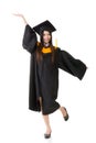 Happy smiling young asian graduation woman Royalty Free Stock Photo