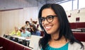 happy smiling young indian woman in glasses Royalty Free Stock Photo