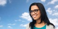 Happy smiling young indian woman in glasses Royalty Free Stock Photo