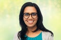 Happy smiling young indian woman in glasses Royalty Free Stock Photo