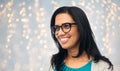 Happy smiling young indian woman in glasses Royalty Free Stock Photo