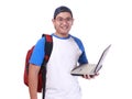 Happy Smiling Young Male Asian Student With Laptop Royalty Free Stock Photo