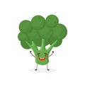 Happy smilling cute broccoli. modern flat style cartoon character illustration icon design.Isolated on white background Royalty Free Stock Photo