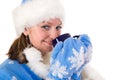 Happy Snow Maiden with cup