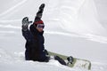 Happy snowboarder