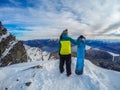 Happy snowboarding girl, Remarkables, New Zealand Royalty Free Stock Photo