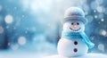 New christmas white winter snowman cold snowfall holiday year celebration snow seasonal blue Royalty Free Stock Photo