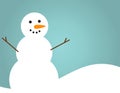 Happy snowman blue winter seasonal background Royalty Free Stock Photo