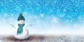 Happy Snowman Christmas background Royalty Free Stock Photo
