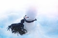 Happy snowman. Winter landscape. Merry christmas and happy new year greeting card Royalty Free Stock Photo