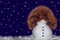 Happy snowman. Winter landscape. Merry christmas and happy new year greeting card Royalty Free Stock Photo