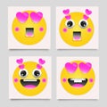 Happy social media stickers vector shape Royalty Free Stock Photo