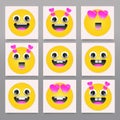 Happy social media stickers vector shape Royalty Free Stock Photo