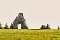 Happy soldier is hugging his daughter after years of separation.