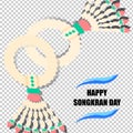 Happy Songkran Day background with jasmine garland