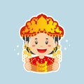 Happy South Sumatra Indonesian Character Sticker