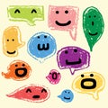 Happy speech bubbles