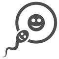 Happy Sperm Insemination Flat Icon