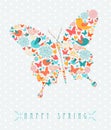 Happy Spring colorful butterfly concept