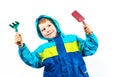 Happy spring gardening boy Royalty Free Stock Photo