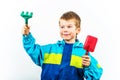 Happy spring gardening boy Royalty Free Stock Photo