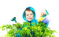 Happy spring gardening boy Royalty Free Stock Photo