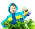 Happy spring gardening boy Royalty Free Stock Photo