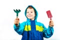 Happy spring gardening boy Royalty Free Stock Photo