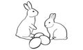 Bunny rabbit easter colorful cartoon comic eggs
