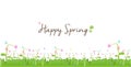 Happy Spring - Rainbow floral border and background
