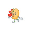 Happy sprouted potato tuber cartoon character mascot with heart Royalty Free Stock Photo