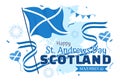 Happy St Andrew Day Vector Illustration on 30 November with Scotland Flag in National Holiday Celebration Flat Cartoon