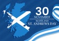 Happy St Andrew Day Vector Illustration on 30 November with Scotland Flag in National Holiday Celebration Flat Cartoon