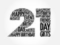 Happy 21st birthday word cloud Royalty Free Stock Photo