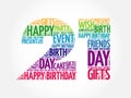 Happy 21st birthday word cloud Royalty Free Stock Photo