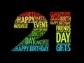 Happy 21st birthday word cloud Royalty Free Stock Photo