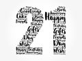 Happy 21st birthday word cloud, holiday concept background Royalty Free Stock Photo