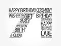 Happy 71st birthday word cloud, holiday concept background Royalty Free Stock Photo