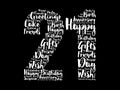 Happy 21st birthday word cloud, holiday concept background