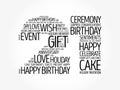 Happy 21st birthday word cloud, holiday concept background Royalty Free Stock Photo