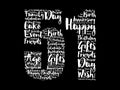 Happy 51st birthday word cloud, holiday concept background