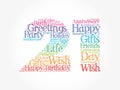 Happy 21st birthday word cloud, holiday concept background