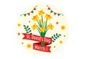 Happy St David\'s Day Vector Illustration on March 1 with Welsh Dragons and Yellow Daffodils in Celebration Holiday